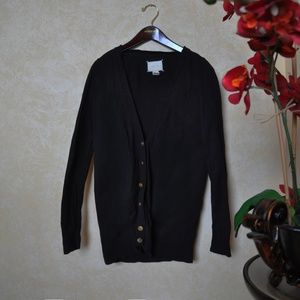 Classic Basic Black Button Front Cardigan Sweater